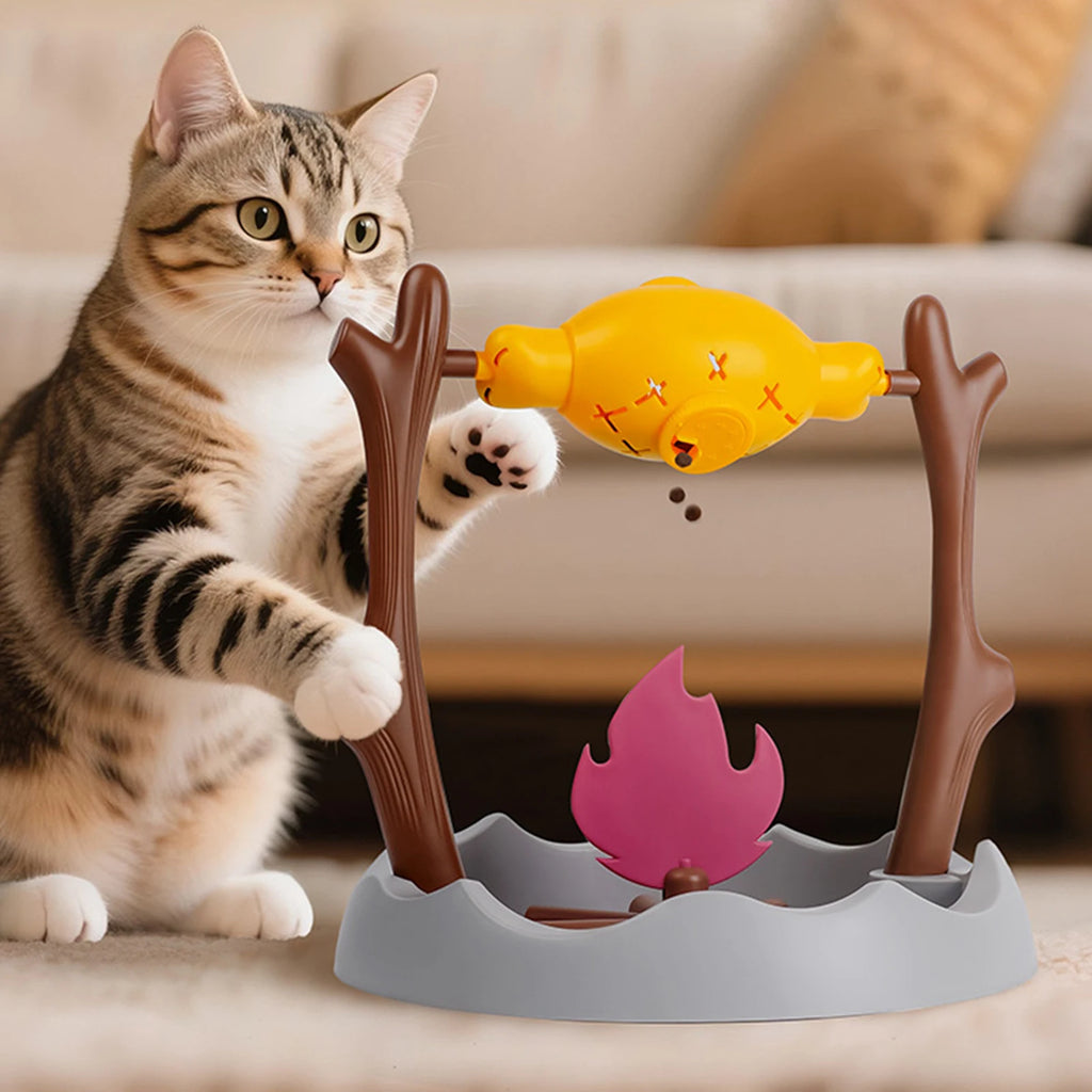 Interactive Cat Feeder – Rotating Slow Feeding & Treat Toy