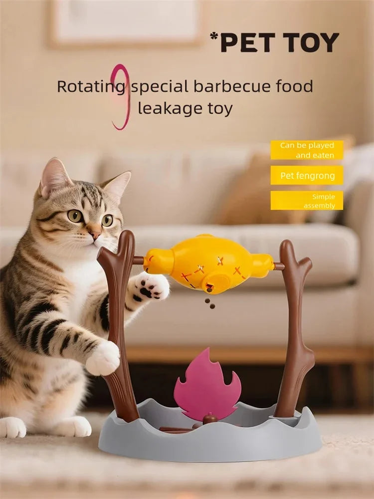 Interactive Cat Feeder – Rotating Slow Feeding & Treat Toy