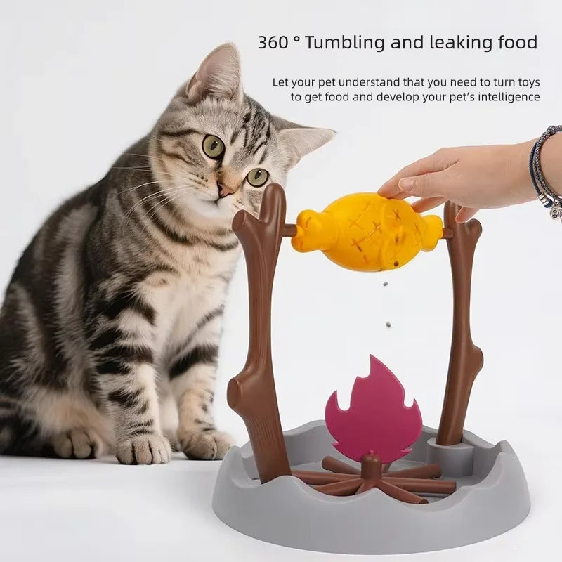 Interactive Cat Feeder – Rotating Slow Feeding & Treat Toy
