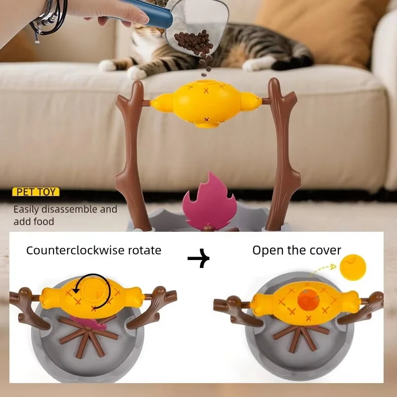 Interactive Cat Feeder – Rotating Slow Feeding & Treat Toy