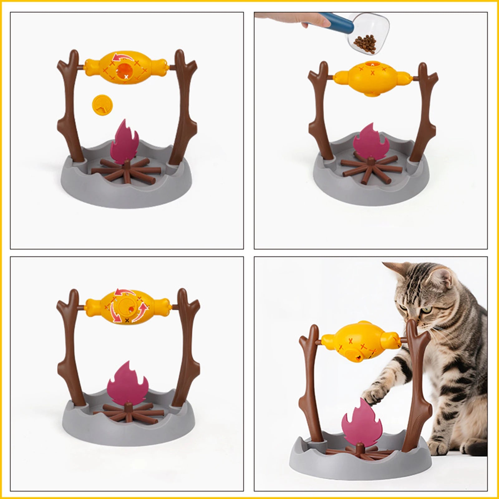 Interactive Cat Feeder – Rotating Slow Feeding & Treat Toy