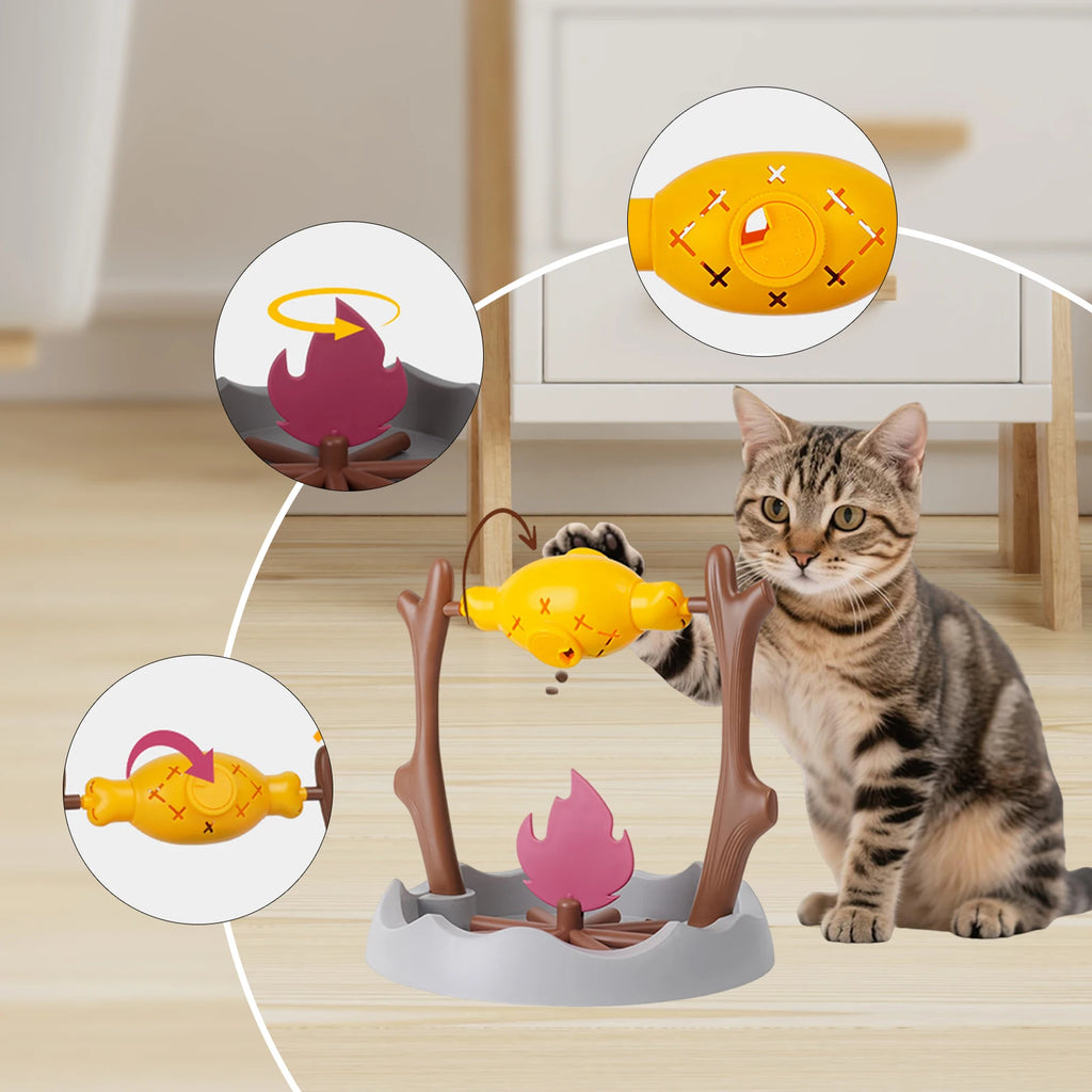 Interactive Cat Feeder – Rotating Slow Feeding & Treat Toy