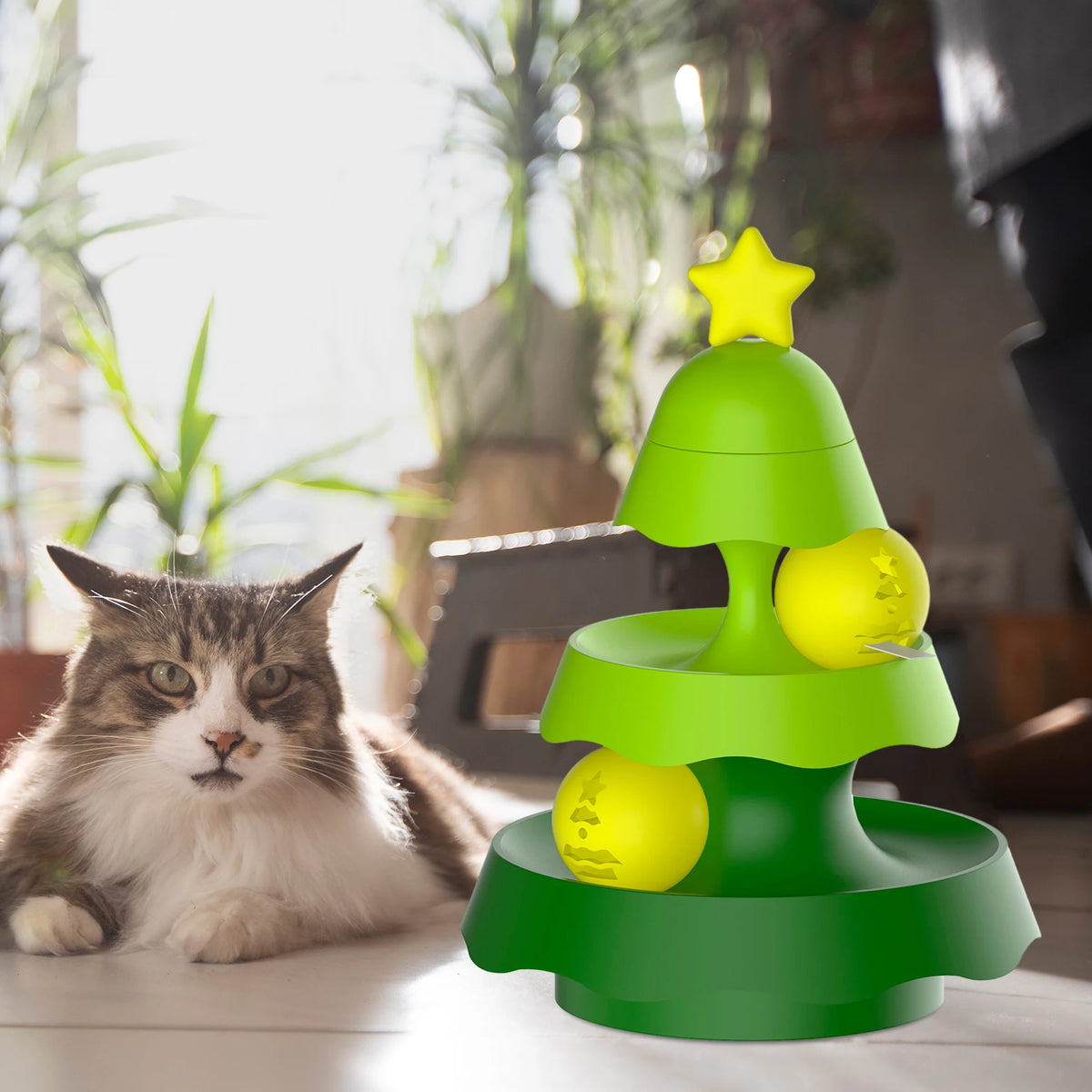 Interactive Cat Feeder – Rotating Slow Feeding & Treat Toy