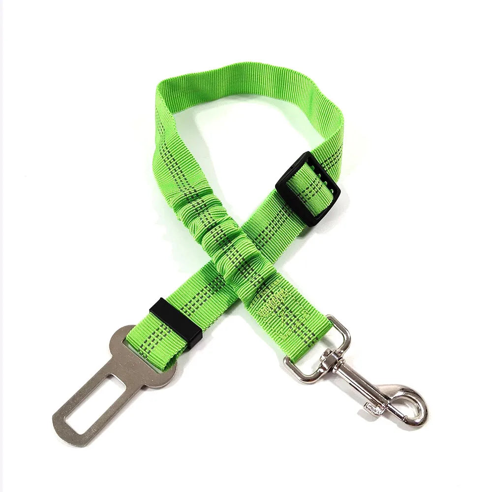Adjustable Dog Car Seat Belt – Nylon Reflective Travel Harness