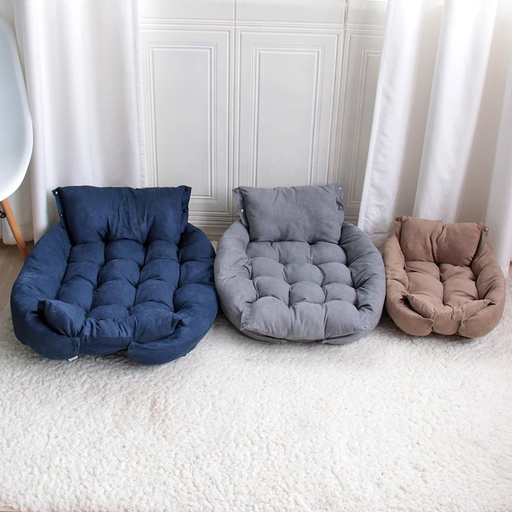 Warm Dog Sofa Bed – Thick Washable Winter Bed for Dogs & Cats