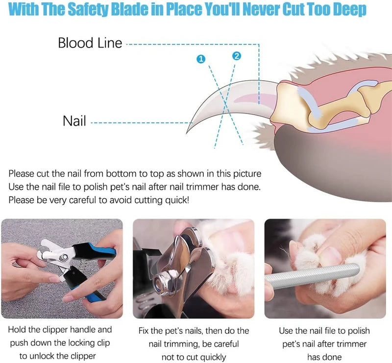 Pet Nail Clipper – Stainless Steel Dog & Cat Grooming Tool
