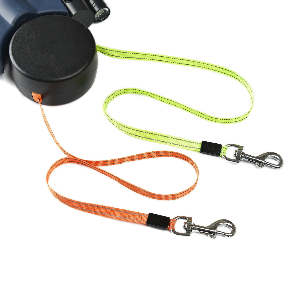 Retractable Dog Leash – 3m Reflective Double Lead with Lights