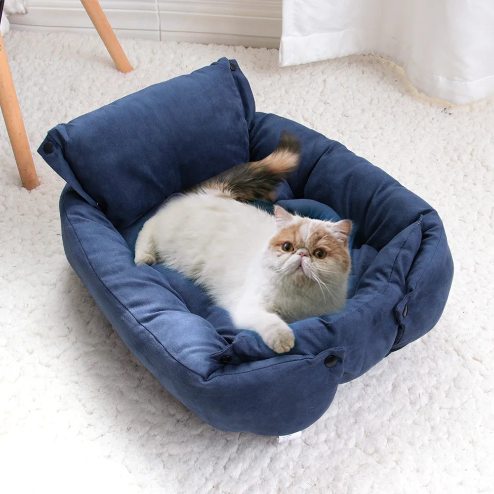 Warm Dog Sofa Bed – Thick Washable Winter Bed for Dogs & Cats