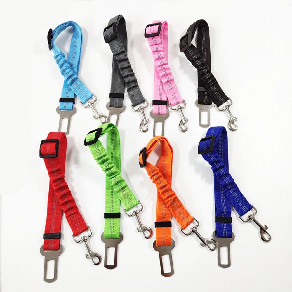 Adjustable Dog Car Seat Belt – Nylon Reflective Travel Harness