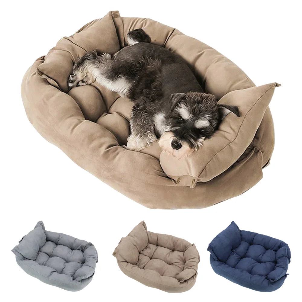 Warm Dog Sofa Bed – Thick Washable Winter Bed for Dogs & Cats