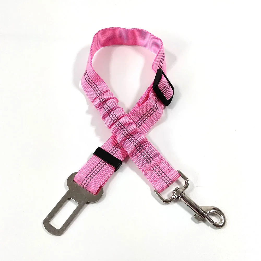 Adjustable Dog Car Seat Belt – Nylon Reflective Travel Harness