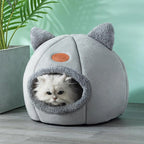 Cat Cave Bed – Cozy Covered Indoor Bed with Cushion