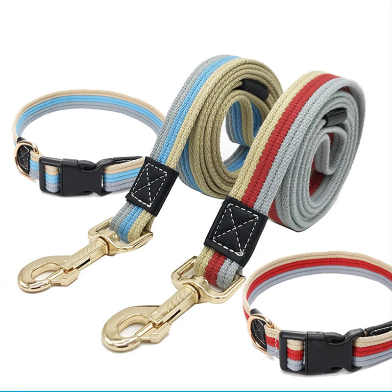 Canvas Dog Collar and Leash Set