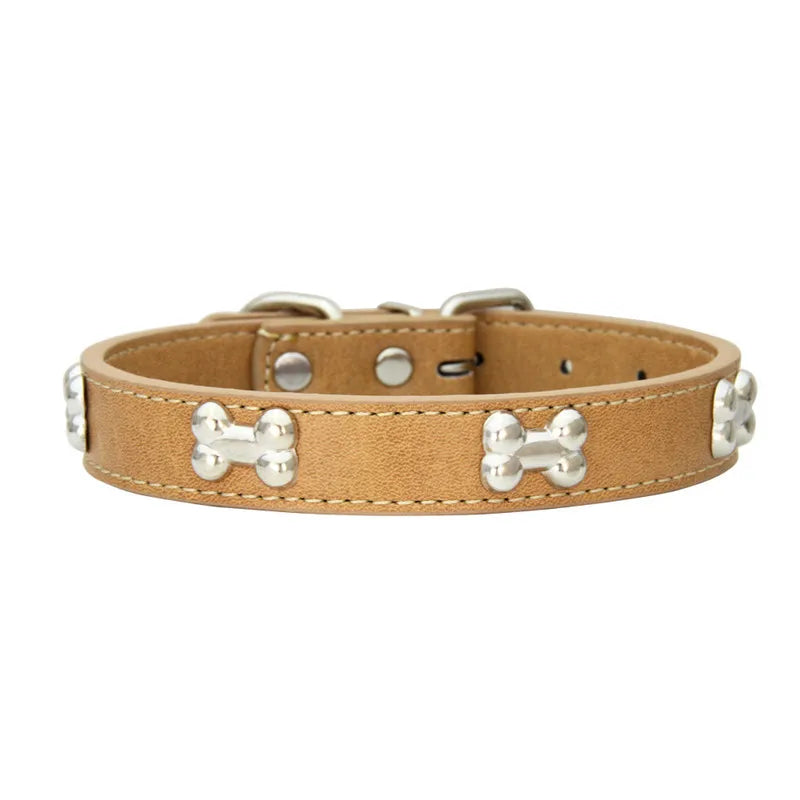Leather Dog Collar Breakaway Puppy Collar for Small & Large Dogs