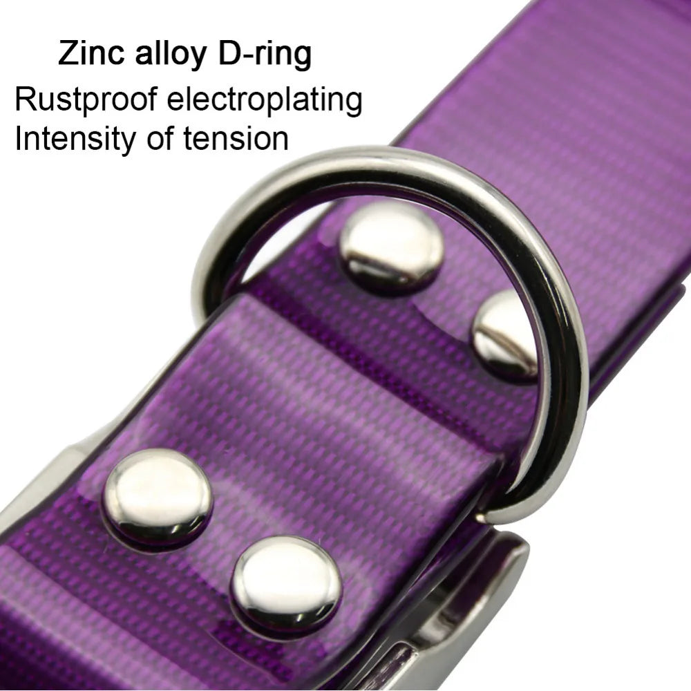 Waterproof Dog Collar – TPU & Nylon Quick Release Reflective Collar