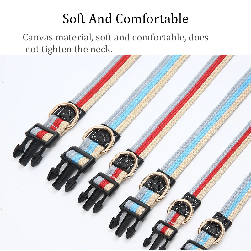 Canvas Dog Collar and Leash Set