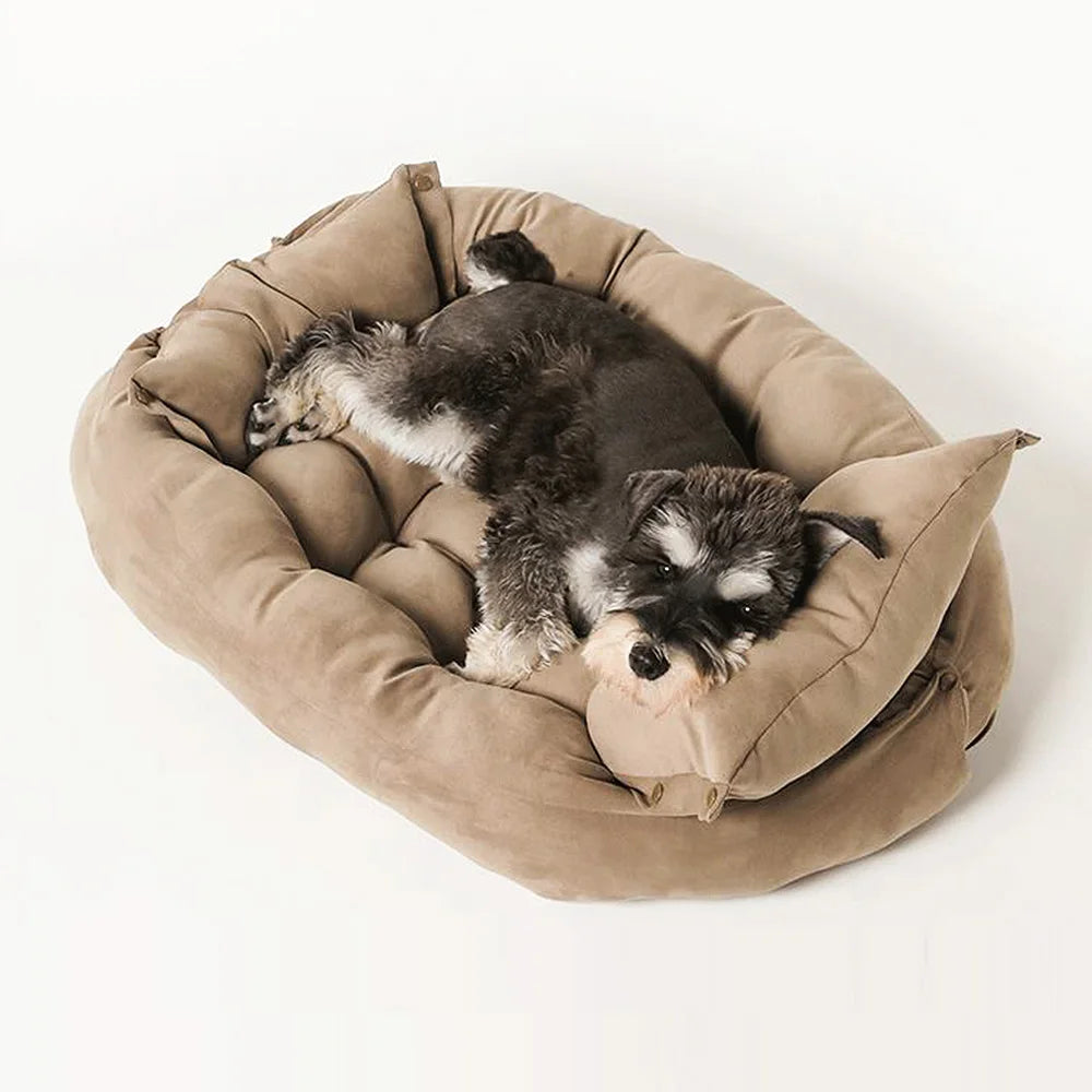Warm Dog Sofa Bed – Thick Washable Winter Bed for Dogs & Cats