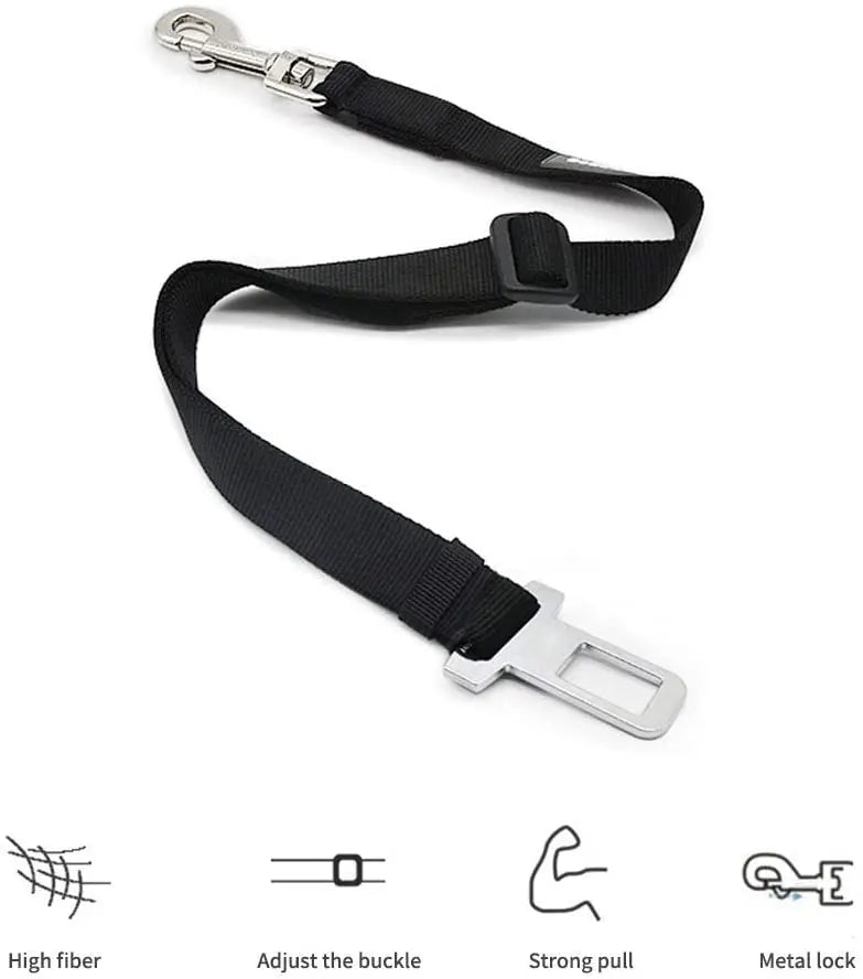 Dog Car Seat Belt – Adjustable Pet Safety Harness with Quick Release