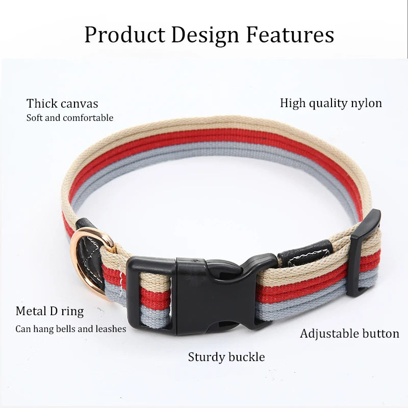 Canvas Dog Collar and Leash Set