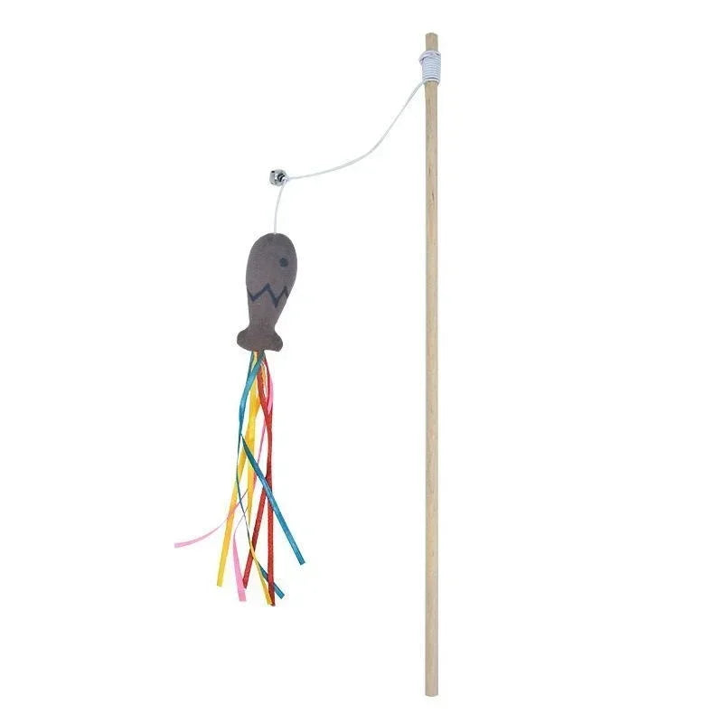 Cat Wand Toy with Bell & Catnip – Interactive Teaser for Indoor Cats