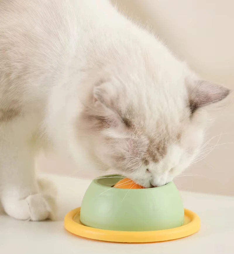 Slow Feeder Cat Toy, Rotating Licking Plate for Cats