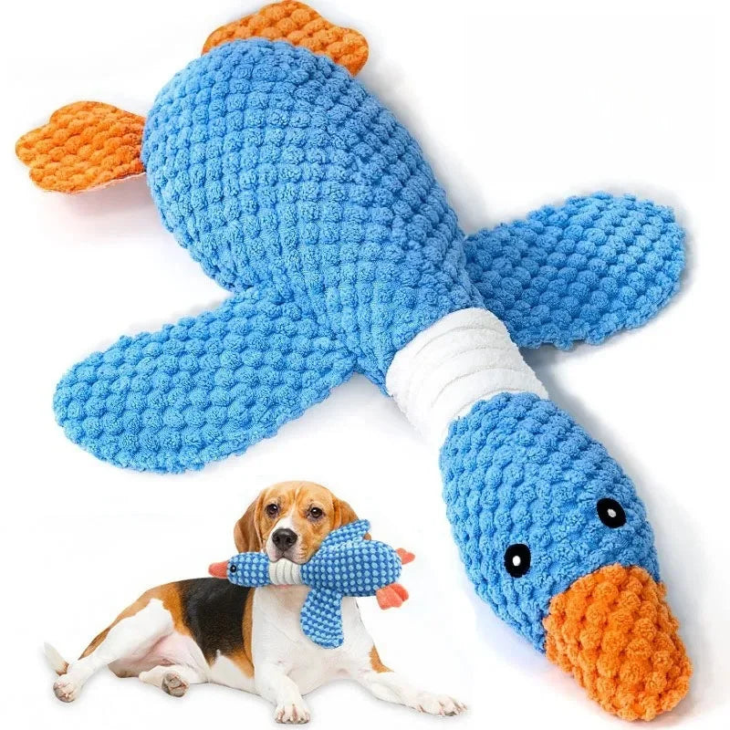 Plush Dog Toy – Goose Shaped Soft Chew & Play Toy