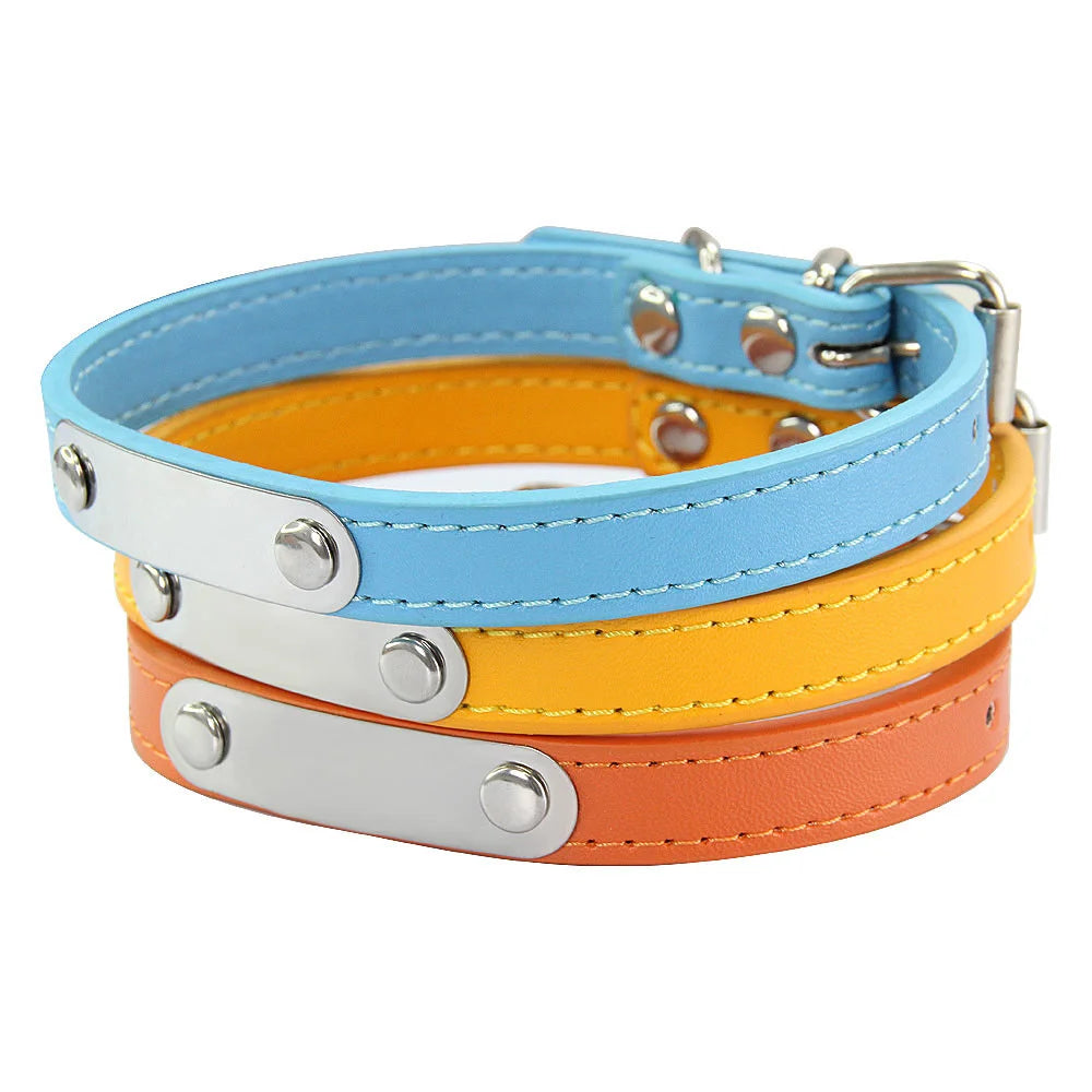 Personalized Dog Collar – Engraved Leather Pet ID Collar