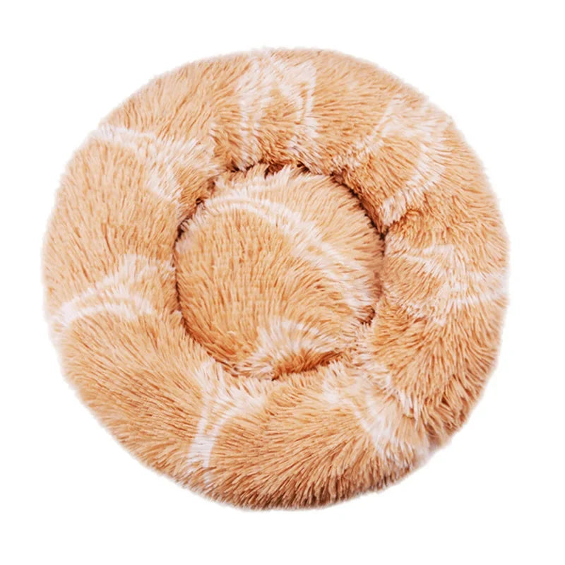 Plush Dog Bed Round Soft Calming Bed for Small Large Dogs & Cats