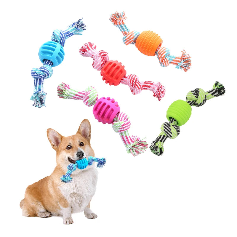 Dog Rope Ball Toy – Double Knot Chew Toy for Dogs