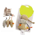 Plush Mouse Cat Toy – 3-Piece Interactive Set for Kittens