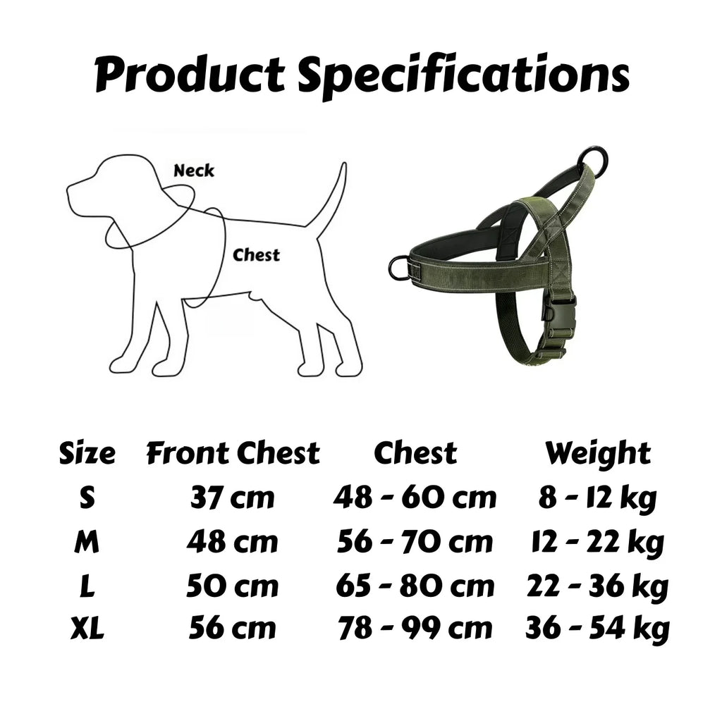 No Pull Dog Harness Large Breed Adjustable Reflective Padded Vest