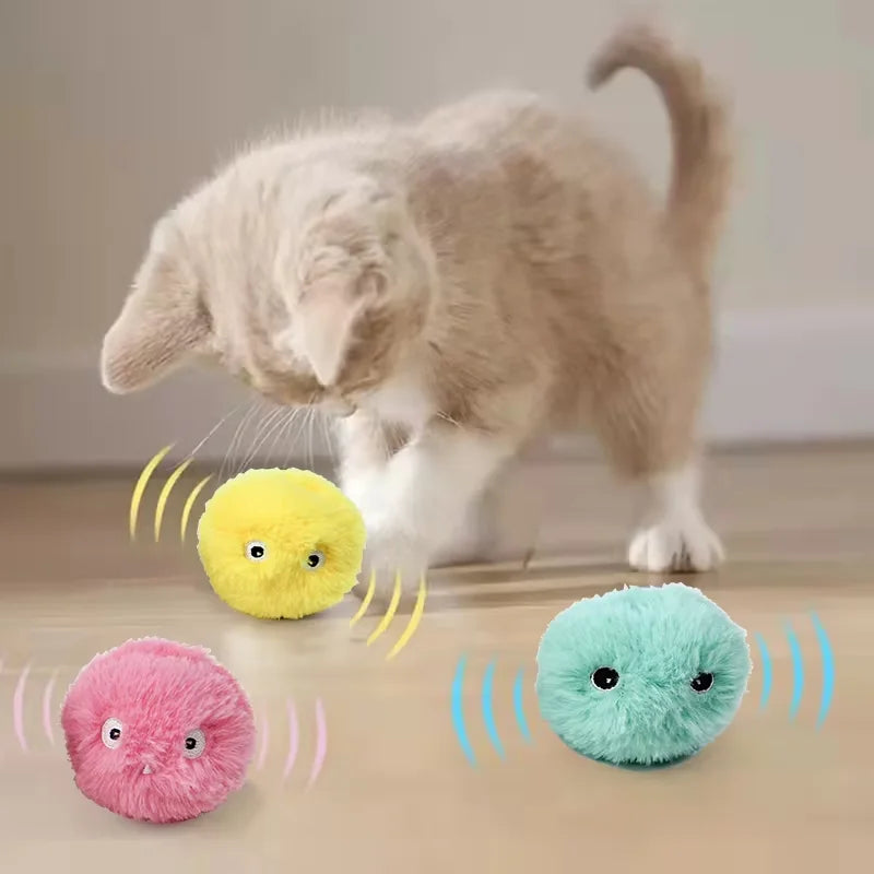 Interactive Cat Ball Toy – Plush Squeaky Training Toy for Cats