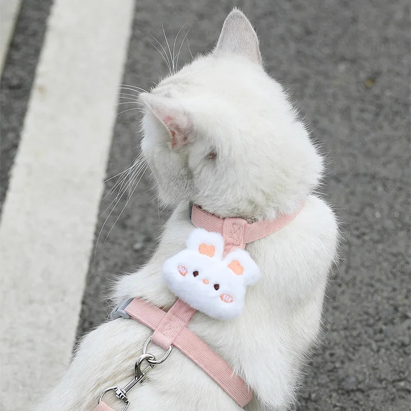 Cat Harness and Leash Set – Adjustable Small Pet Walking Harness