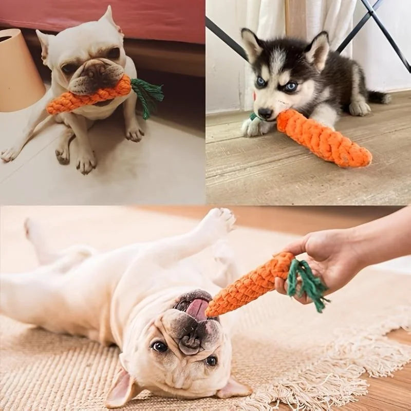 Dog Rope Toy – Carrot Shape Cotton Chew Toy