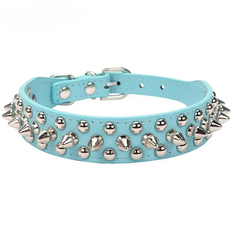 Leather Dog Collar Adjustable PU Neck Strap with Buckle