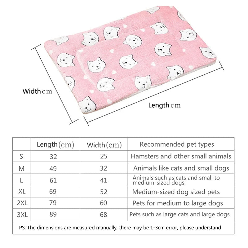Cat Sleeping Mat – Soft Plush Winter Bed for Cats & Small Dogs