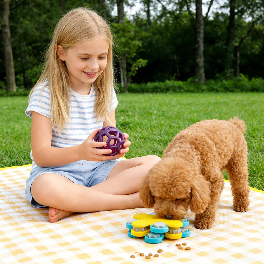 Dog Chew Toy Rubber Ball for Teeth Cleaning & Training