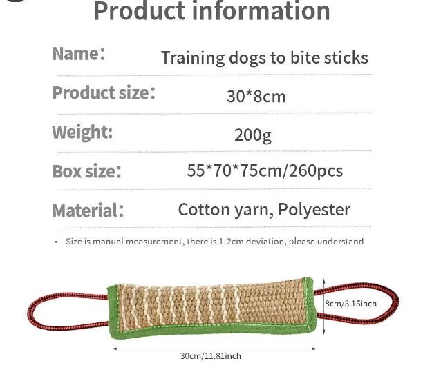 Coarse Jute Chew Sticks for Dogs Training Molar Pick up German Shepherd Dog Chew Pillows Durable Dog Toys