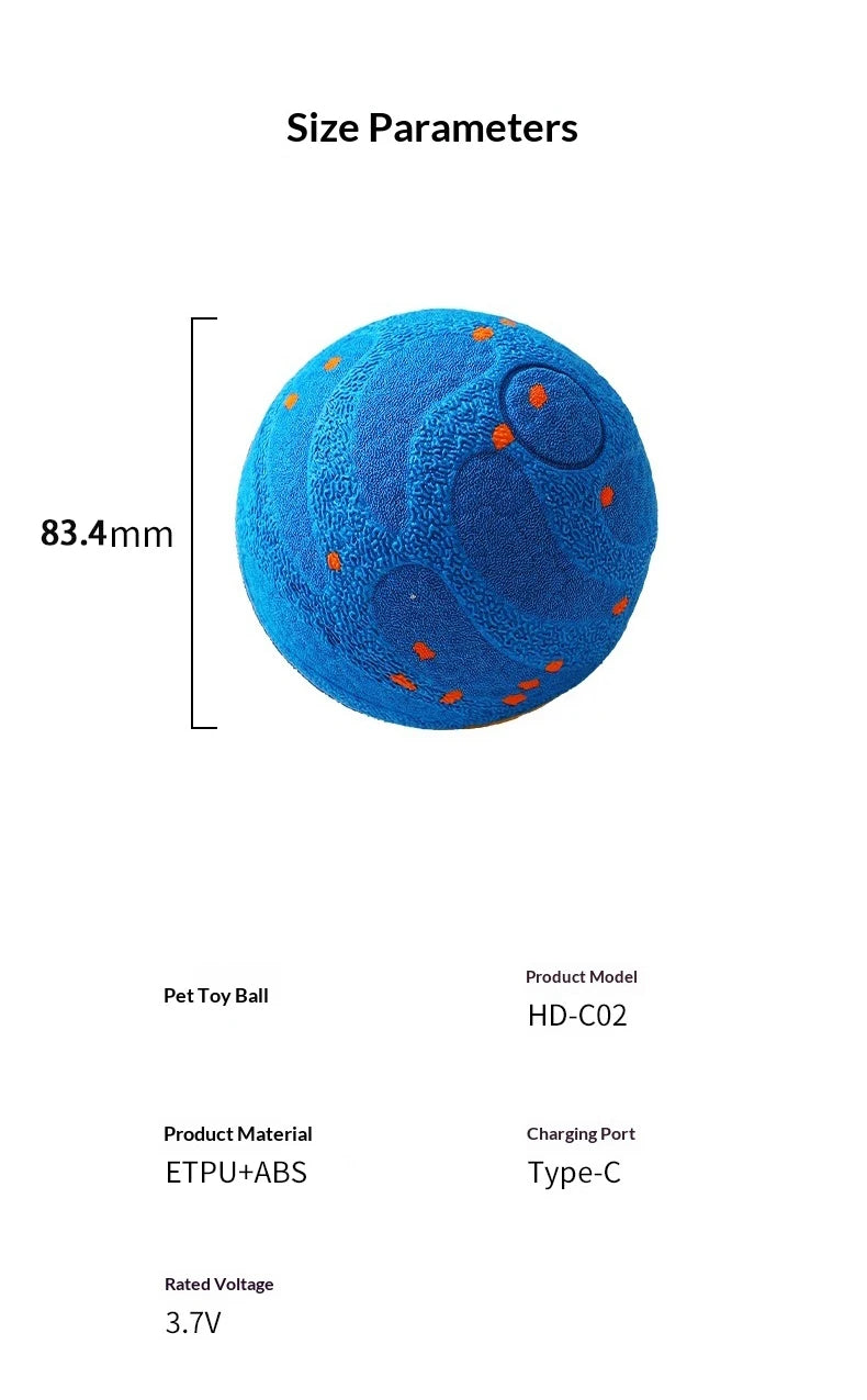 Interactive Dog Toy Automatic Moving Rechargeable Chew Ball