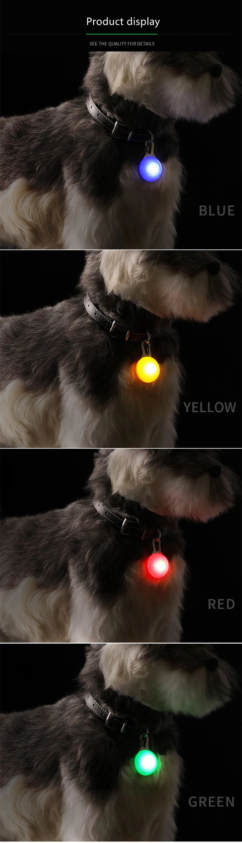 Rechargeable Dog Collar Light – LED Pet Safety Pendant