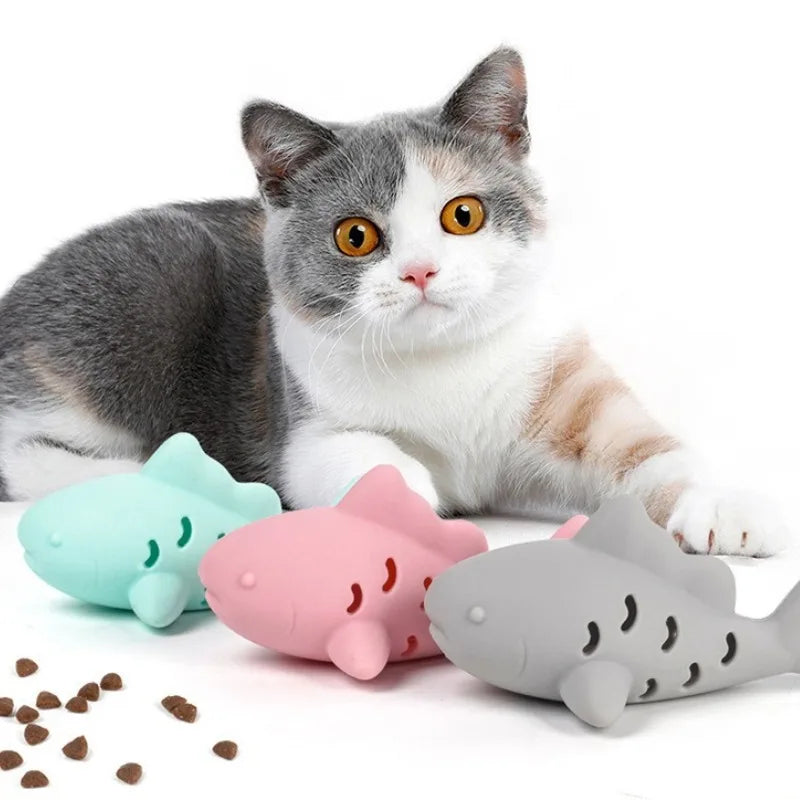 Interactive Fish Cat Toy – Silicone Chew & Treat Toy