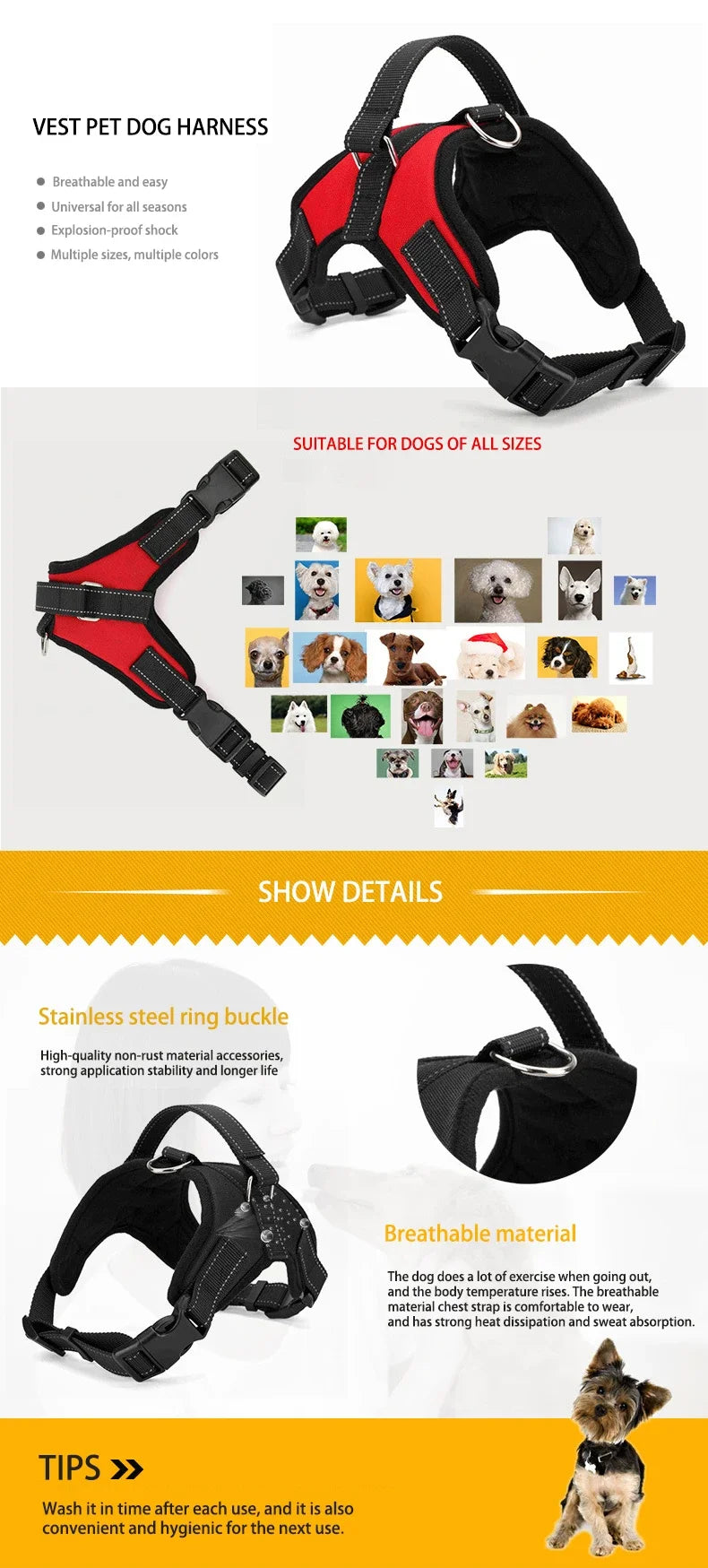 Dog Harness – Quick Release Nylon Vest for Puppies