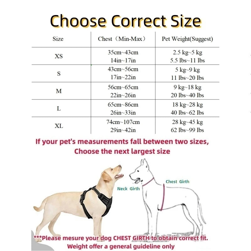 Dog Harness Vest – Padded Reflective Adjustable