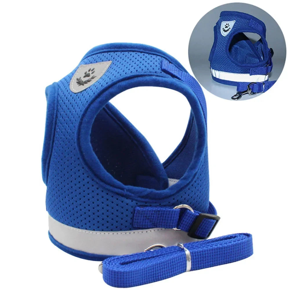 Cat Harness and Leash Set – Adjustable Reflective Mesh Vest
