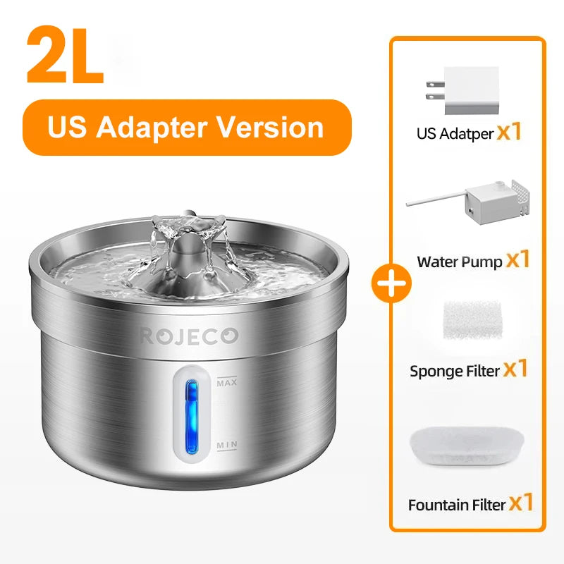 Cat Water Fountain Stainless Steel Automatic Pet Water Dispenser