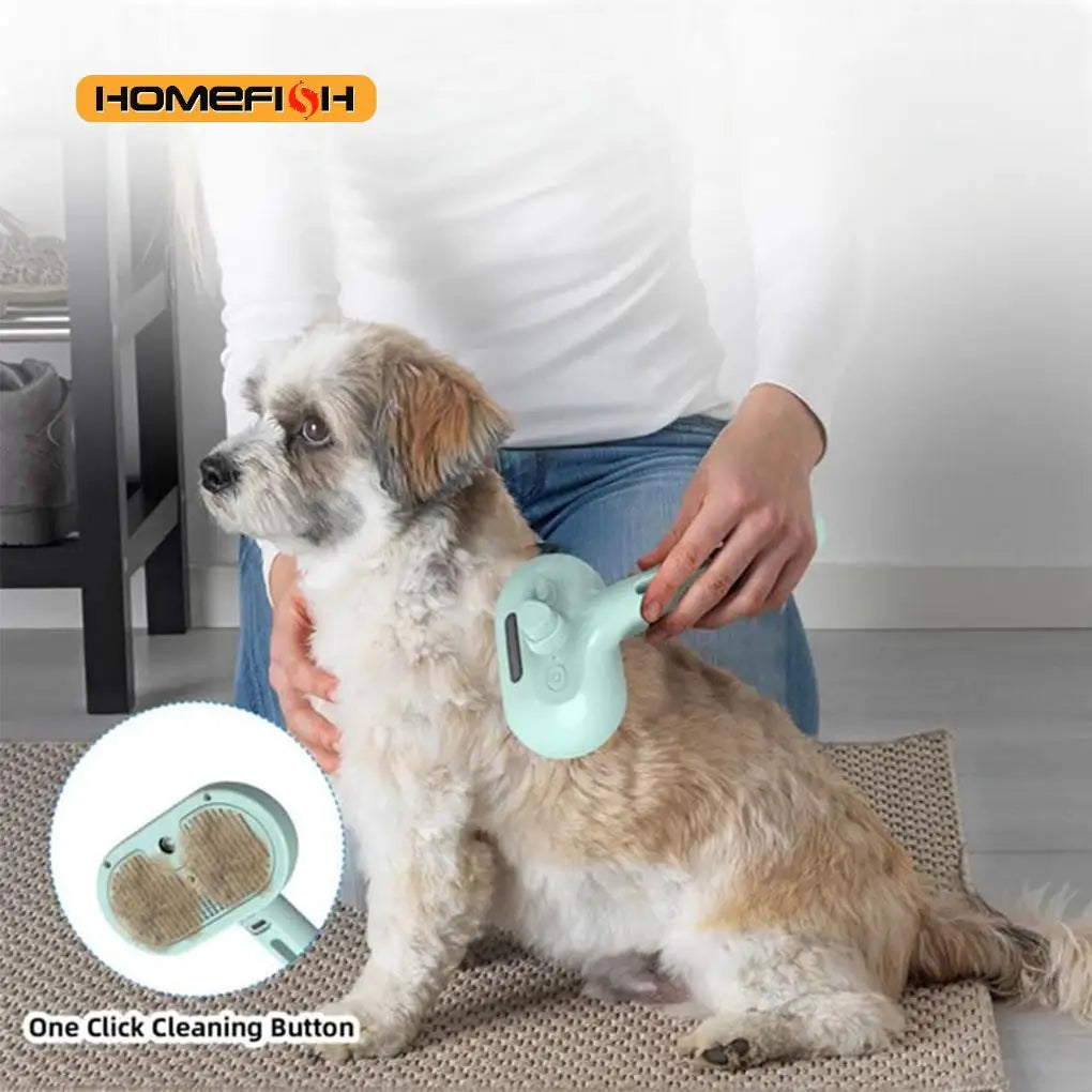 Steam Dog Grooming Brush with Water Tank