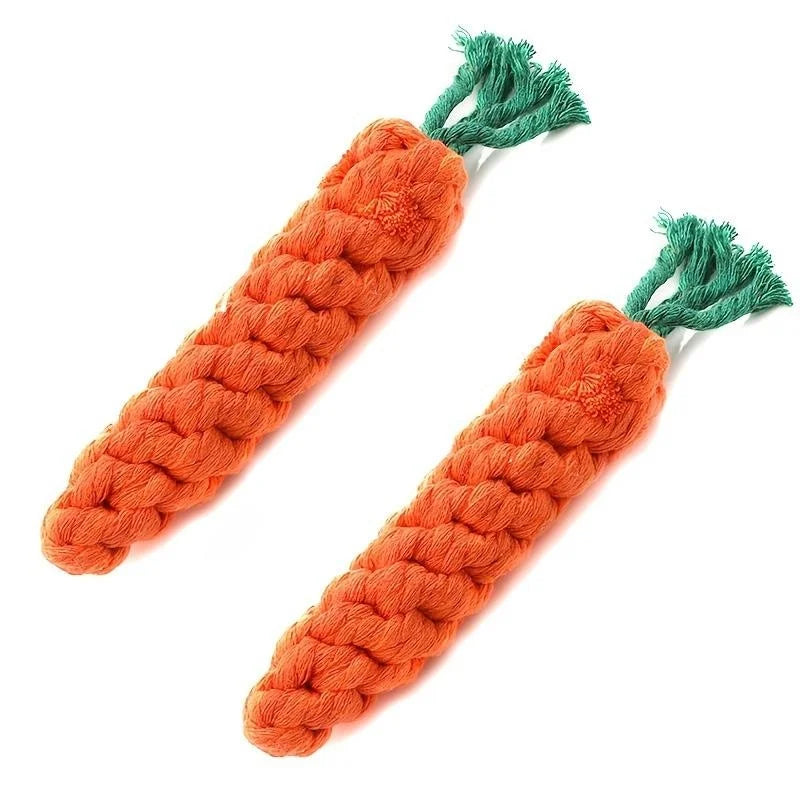 Dog Rope Toy – Carrot Shape Cotton Chew Toy