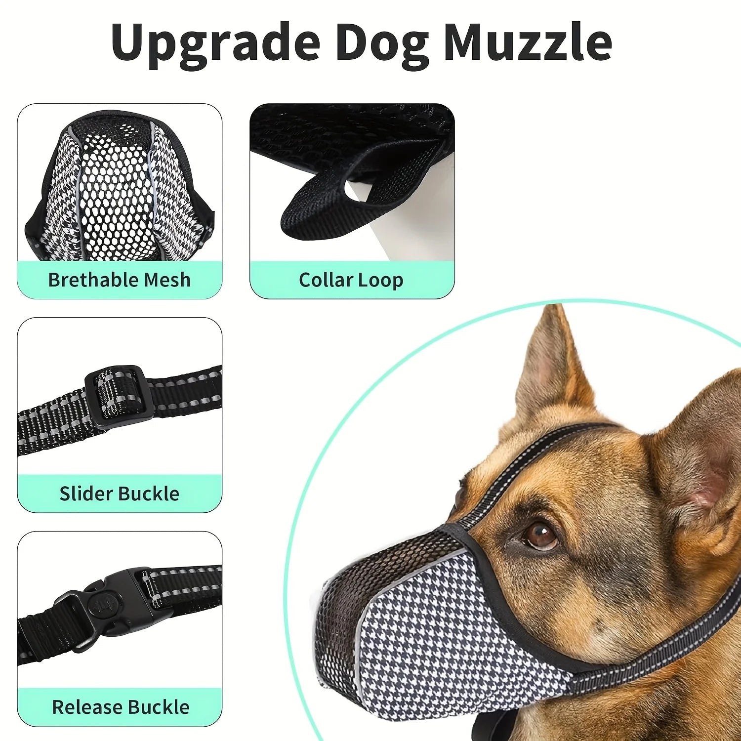 Dog Muzzle – Breathable Mesh Anti-Bark & Anti-Bite Mask