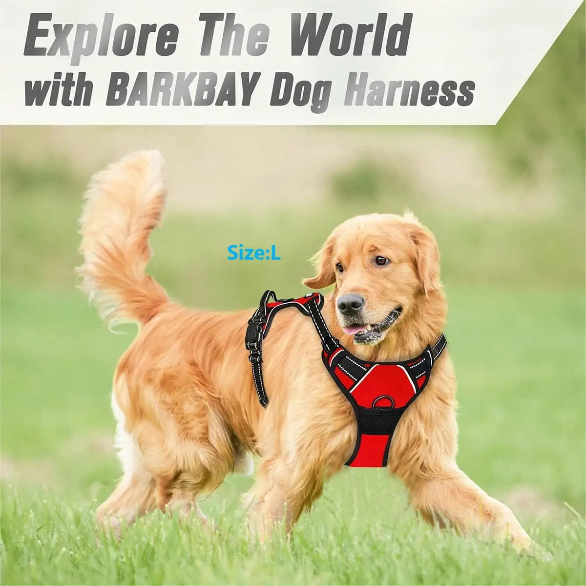 No Pull Dog Harness – Front Clip Reflective Vest for Large Dogs