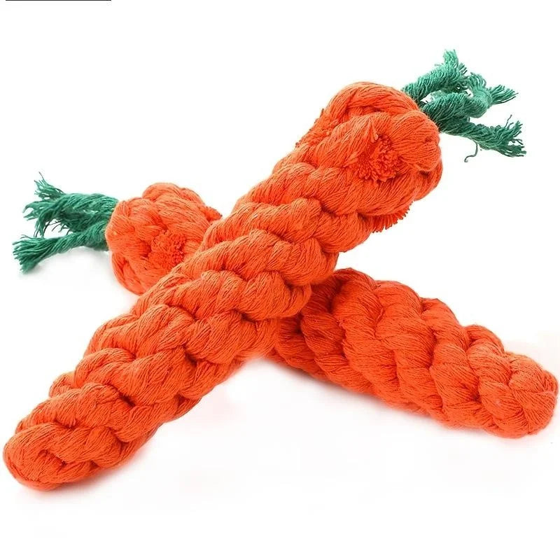 Dog Rope Toy – Carrot Shape Cotton Chew Toy